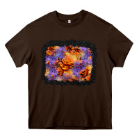 Chocolate Brown halloween pumpkin and leopard background Heavy Core Tee - BundleAndBundleShop