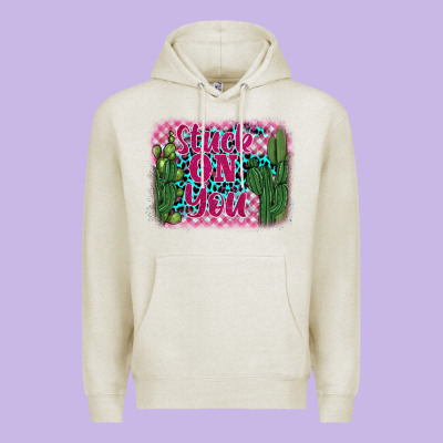Stuck On You Cactus Premium Hoodie Designed By Barkaloodesign