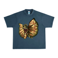Midnight Navy dilophosaurus face Urban Heavy Tee - LillyAllenDesigns
