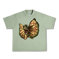 Oil Green dilophosaurus face Urban Heavy Tee - LillyAllenDesigns