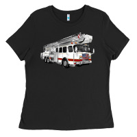 White Fire Truck Ladies Tee | Teevron