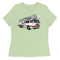 Matcha White Fire Truck Ladies Tee - Artiststas