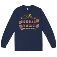 Navy little miss mardi gras Long Sleeve Tee - Artiststas