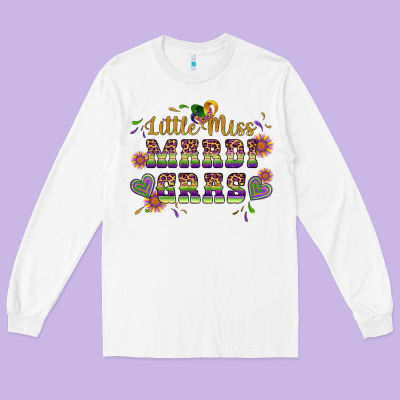 Little Miss Mardi Gras Long Sleeve Tee Designed By Artiststas