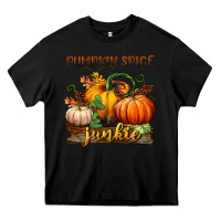 Black pumpkin spice junkie Heavy Core Tee - BundleAndBundleShop