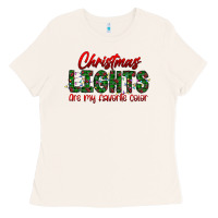 Bone festive christmas lights text art Ladies Tee - CowhideDigitalArt