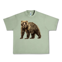 Oil Green Brown Bear Urban Heavy Tee - LillyAllenDesigns