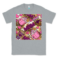 Heather Grey mom coffee cups with leopard seamless pattern bbs Classic Tee - BundleAndBundleShop