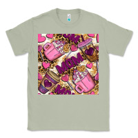 Matcha mom coffee cups with leopard seamless pattern bbs Classic Tee - BundleAndBundleShop