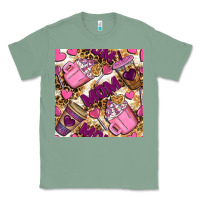 Sage mom coffee cups with leopard seamless pattern bbs Classic Tee - BundleAndBundleShop