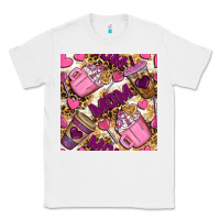 White mom coffee cups with leopard seamless pattern bbs Classic Tee - BundleAndBundleShop