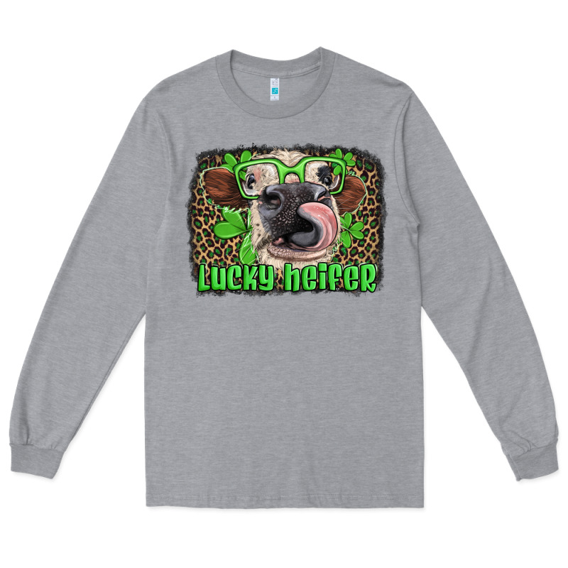 Lucky Heifer With Glasses St Patricks Long Sleeve Tee by Artiststas | Teevron