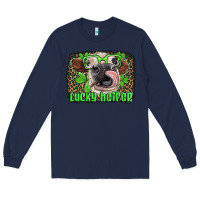 Navy lucky heifer with glasses st patricks Long Sleeve Tee - Artiststas