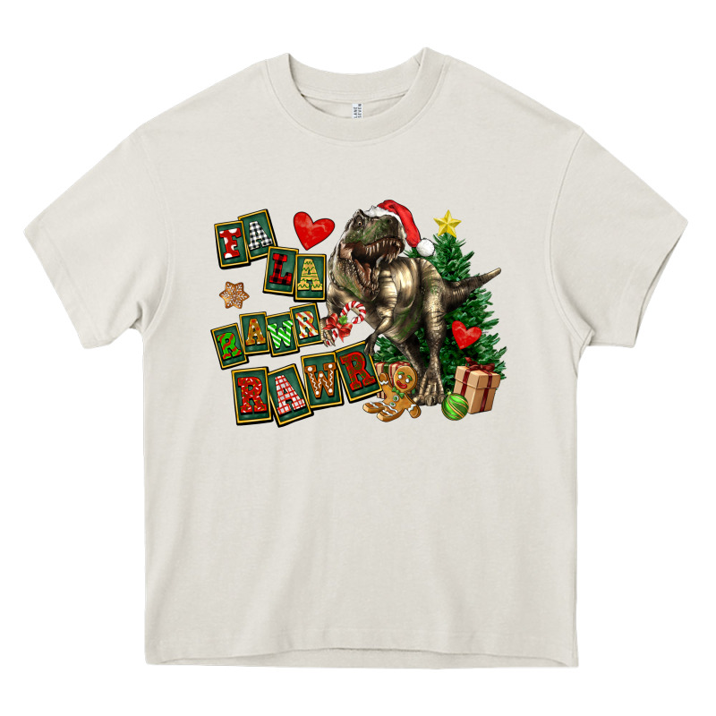 Fa La La Trex Christmas Heavy Core Tee by FaDigitalArtStudio | Teevron