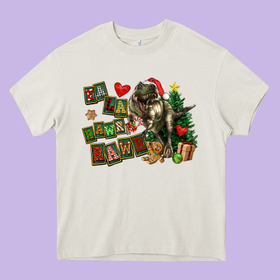 Fa La La Trex Christmas Heavy Core Tee Designed By Fadigitalartstudio