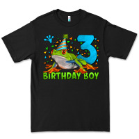 Black birthday boy frog age 3 Premium Tee - LillyAllenDesigns