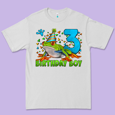 Birthday Boy Frog Age 3 Premium Tee Designed By Lillyallendesigns