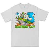 Dove Grey birthday boy frog age 3 Premium Tee - LillyAllenDesigns