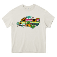 Cream North Carolina Map Sunflower Cactus Serape Heavy Core Tee - RanaPortraitStore