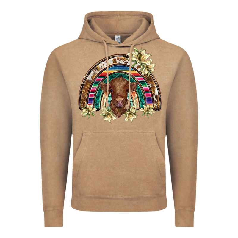 Scottish Calf Rainbow Vintage Hoodie by BarkalooDesign | Teevron