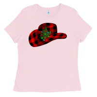 Bubblegum Pink cowboy christmas Ladies Tee - CowhideDigitalArt