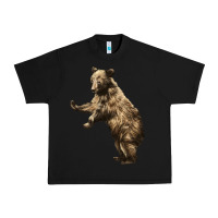 Black Brown Bear Cub Urban Heavy Tee - LillyAllenDesigns