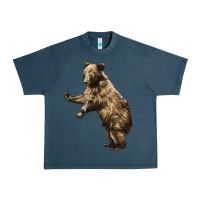 Midnight Navy Brown Bear Cub Urban Heavy Tee - LillyAllenDesigns