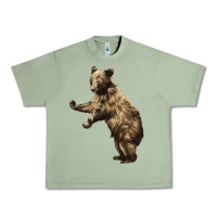 Oil Green Brown Bear Cub Urban Heavy Tee - LillyAllenDesigns