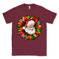Burgundy santa claus with sunflower christmas bbs Classic Tee - BundleAndBundleShop