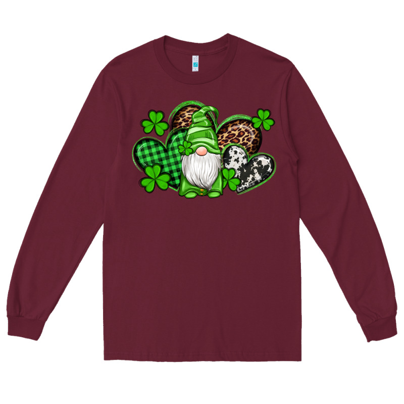 St Patricks Day Gnome With Western Hearts Long Sleeve Tee by Artiststas | Teevron