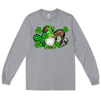 Heather Grey st patricks day gnome with western hearts Long Sleeve Tee - Artiststas