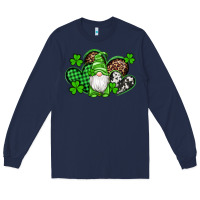 Navy st patricks day gnome with western hearts Long Sleeve Tee - Artiststas
