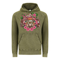 Vintage Olive pink floral baby goat rainbow Vintage Hoodie - BarkalooDesign