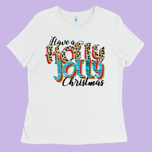 Have A Holly Jolly Christmas Ladies Tee Designed By Cowhidedigitalart