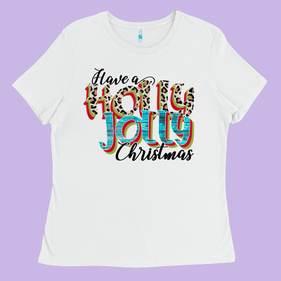 Have A Holly Jolly Christmas Ladies Tee Designed By Cowhidedigitalart