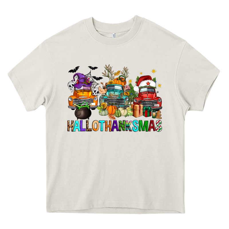 Hallothanksmas Trucks Heavy Core Tee by FaDigitalArtStudio | Teevron