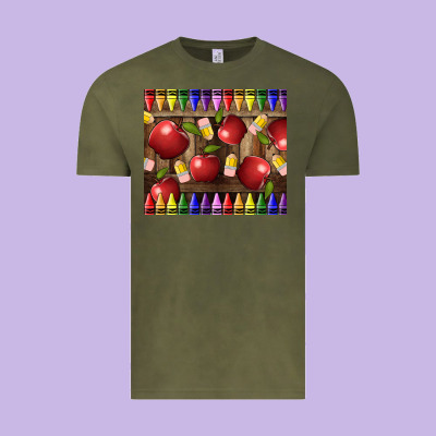 Crayons And Apples Vintage Tee Designed By Lillyallendesigns