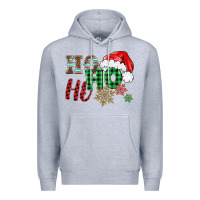 Heather Grey ho ho ho christmas Premium Hoodie - BarkalooDesign