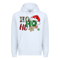 White ho ho ho christmas Premium Hoodie - BarkalooDesign