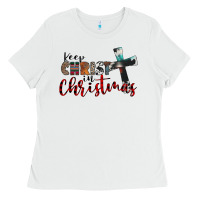 White keep christ in christmas Ladies Tee - CowhideDigitalArt