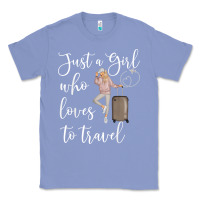 Colony Blue just a girl who loves to travel traveling women nomad t shirt Classic Tee - baoMotion