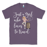 Lavender just a girl who loves to travel traveling women nomad t shirt Classic Tee - baoMotion