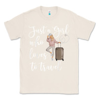 Natural just a girl who loves to travel traveling women nomad t shirt Classic Tee - baoMotion