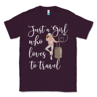 Plum just a girl who loves to travel traveling women nomad t shirt Classic Tee - baoMotion