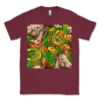 Burgundy St. Patrick's Day Horse With Horseshoes Seamless Classic Tee - FaDigitalArtStudio