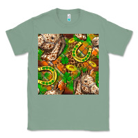 Sage St. Patrick's Day Horse With Horseshoes Seamless Classic Tee - FaDigitalArtStudio