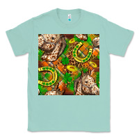 Seafoam St. Patrick's Day Horse With Horseshoes Seamless Classic Tee - FaDigitalArtStudio