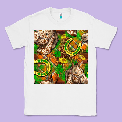 St. Patrick's Day Horse With Horseshoes Seamless Classic Tee Designed By Fadigitalartstudio