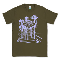 Army Green las vegas strip retro famous sign nevada traveler souvenir t shirt Classic Tee - baoMotion