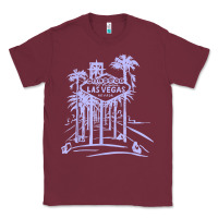 Burgundy las vegas strip retro famous sign nevada traveler souvenir t shirt Classic Tee - baoMotion